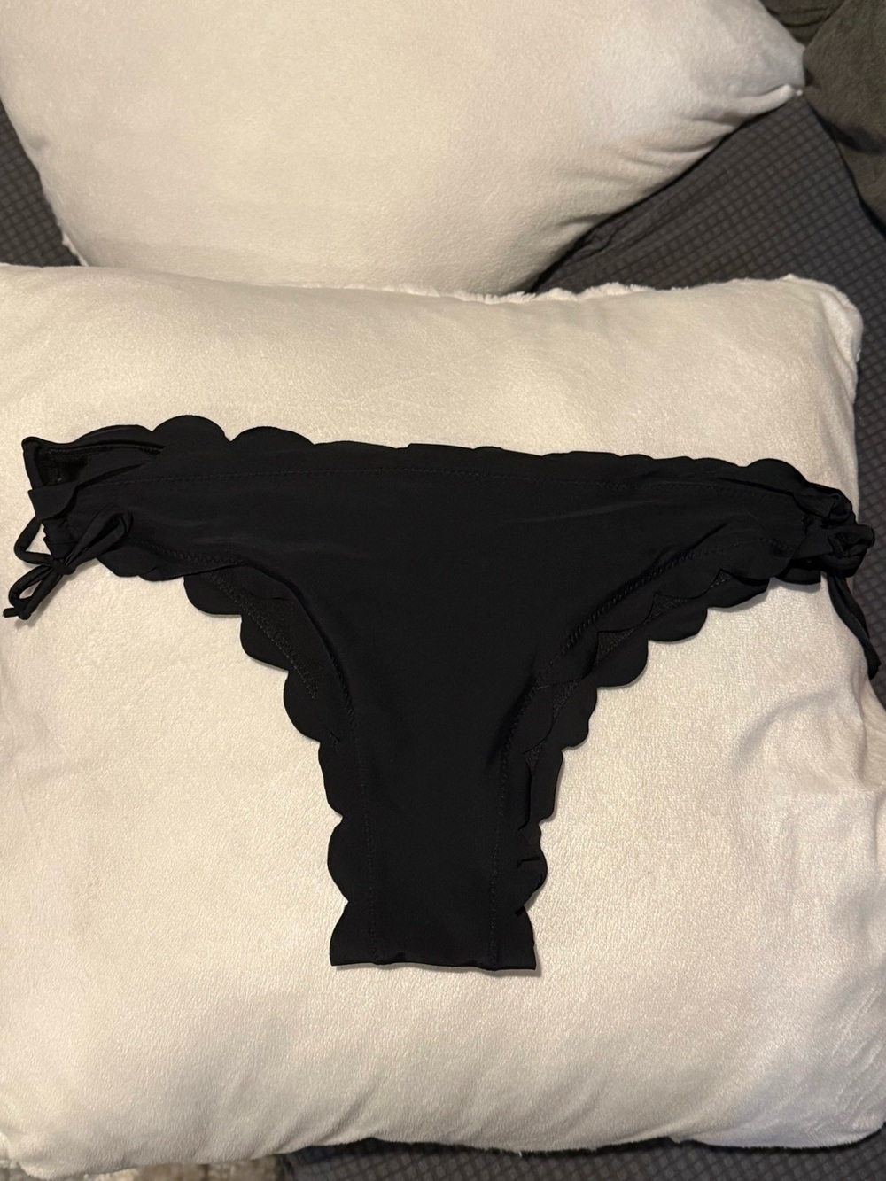 Black Scalloped Bikini Bottoms